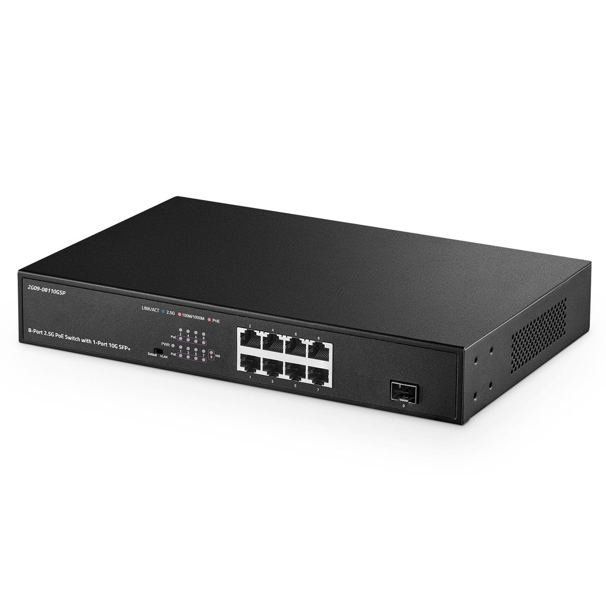 Binardat 8 Port 2.5G Poe Switch With 10G Sfp+ Port, 8 X 2.5 Gigabit Rj 45 Base T Ports, Ieee802.3Af/At, 150W Power Supply, Unman