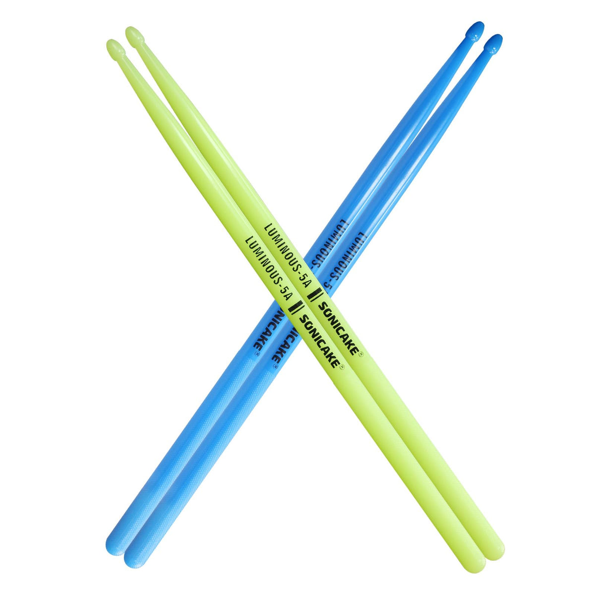Sonicake 5A Drum Sticks, 2 Pairs Glow Nylon Drumsticks With Anti-Slip Handles, Luminous Sticks For Adults Kids Practice, Musical