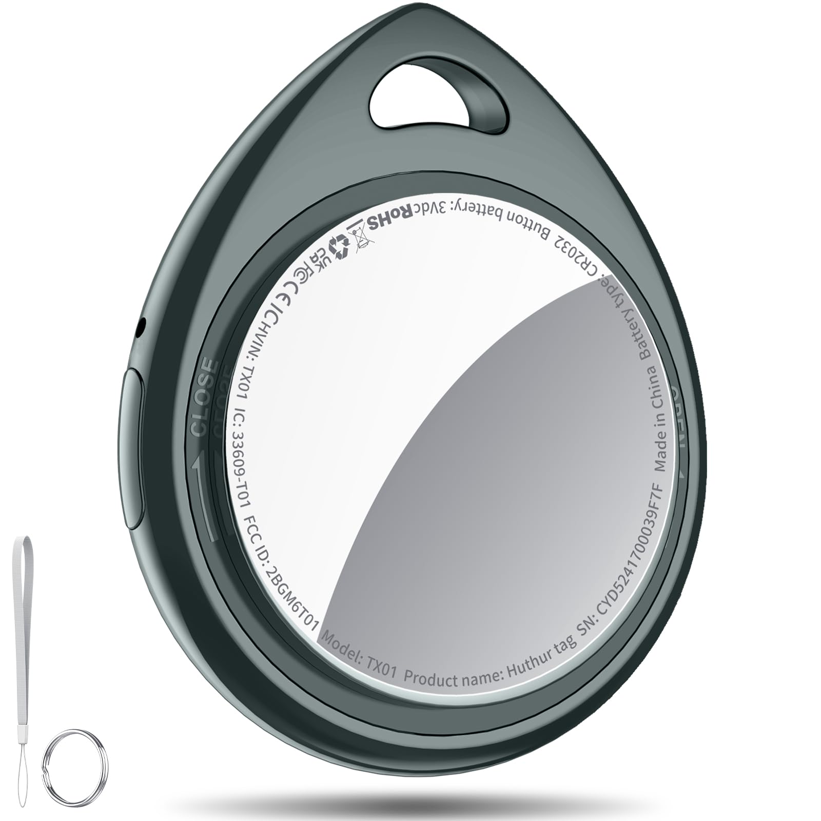 QCOQ Air Tracker Tag 1 Pack, Bluetooth Item Finder Work with Apple Find My (iOS Only), Smart Tag for Luggage/Key/Suitcases/Backp