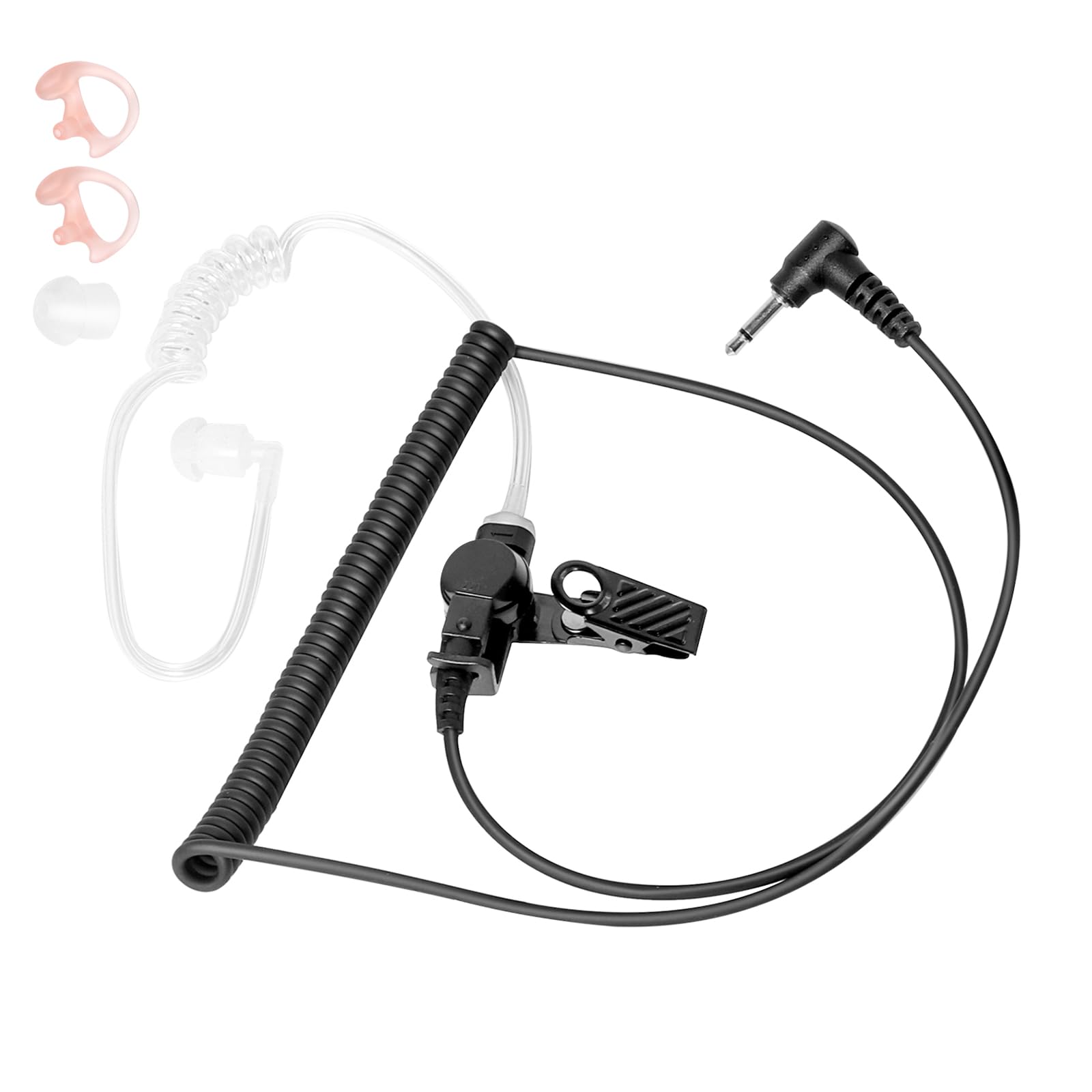 3.5Mm Listen Only Earpiece For Speaker Mic Of Motorola Kenwood Baofeng Etc, Acoustic Tube Receive Only Headset, For Police Secur
