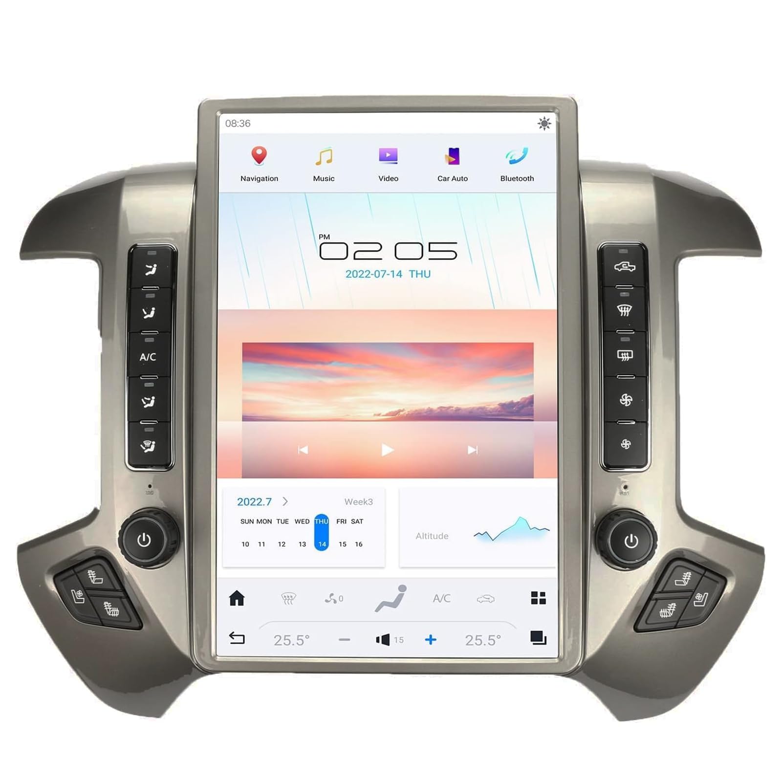 Android 11 Car Radio For Chevrolet Silverado Gmc Sierra 2014 2019 Stereo Replacement Head Unit 14.4 Inch 2K Ips Touch Screen Tes