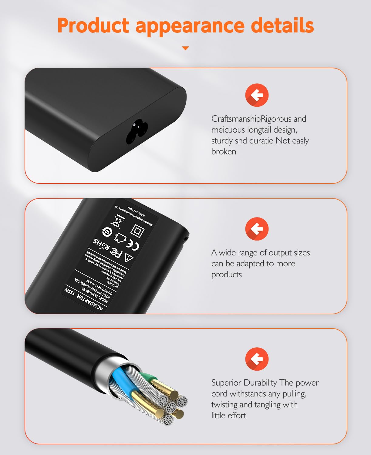 135W Laptop Charger For Hp Spectre X360 Omen Pavilion Gaming 15 17 Ec0013Dx 15 Ec0751Ms L15534 001 Tpn Da11 Tpn Ca13 Power Supply Cord