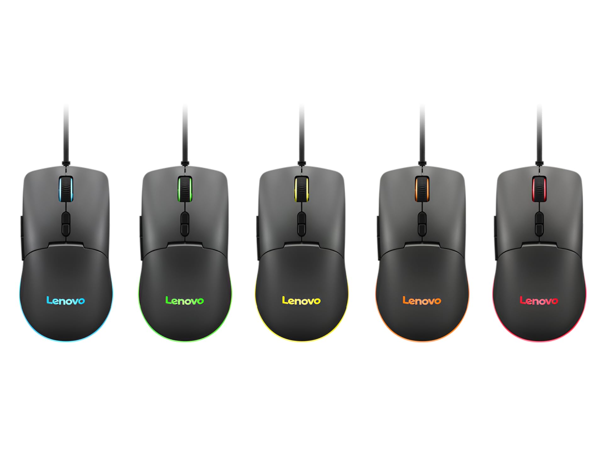 Lenovo M210 Rgb Wired Gaming Mouse For Pc, Laptop, Computer With Windows & Chrome Os - 3 Zone Rgb, 8000 Dpi Adjustable Sensor, 7