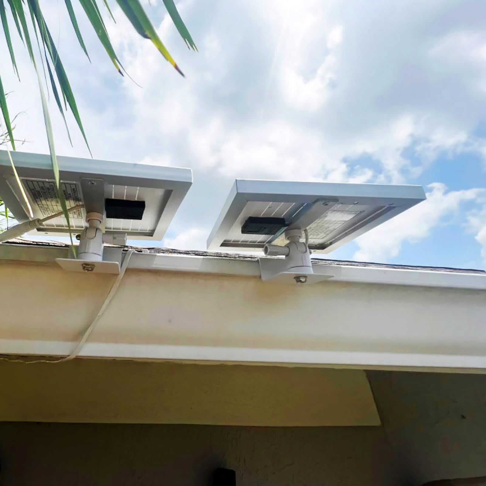 Gutter Mount For Outdoor Security Camera, Solar Panel Adjustable 1/4  Screw Compatible With Arlo, Blink, Wyze, Eufy Etc,. Weathe