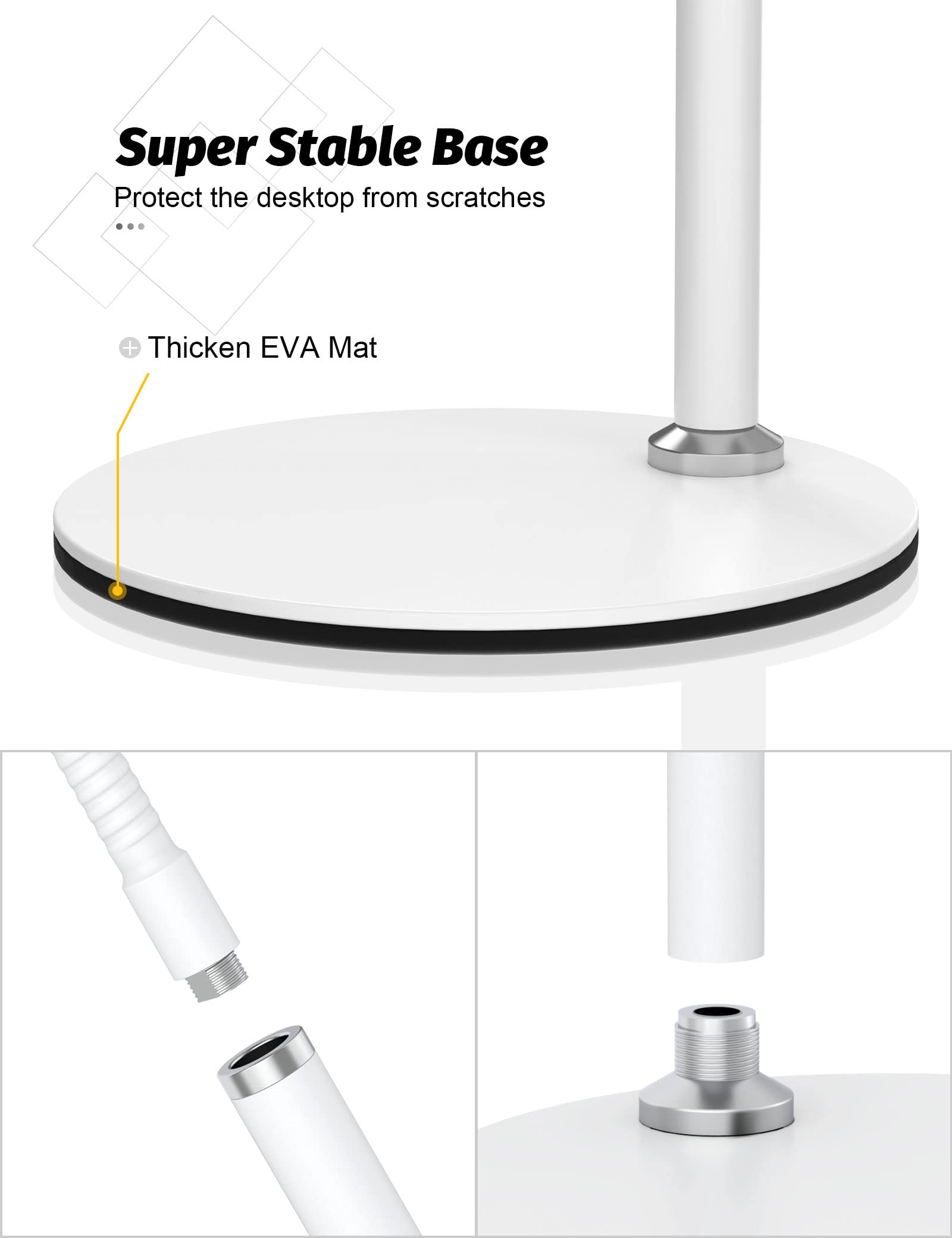 Cell Phone Stand, Adjustable Height & Angle Gooseneck Phone Stand For Desk Flexible Arm Universal Phone Holder, Aluminum Alloy D