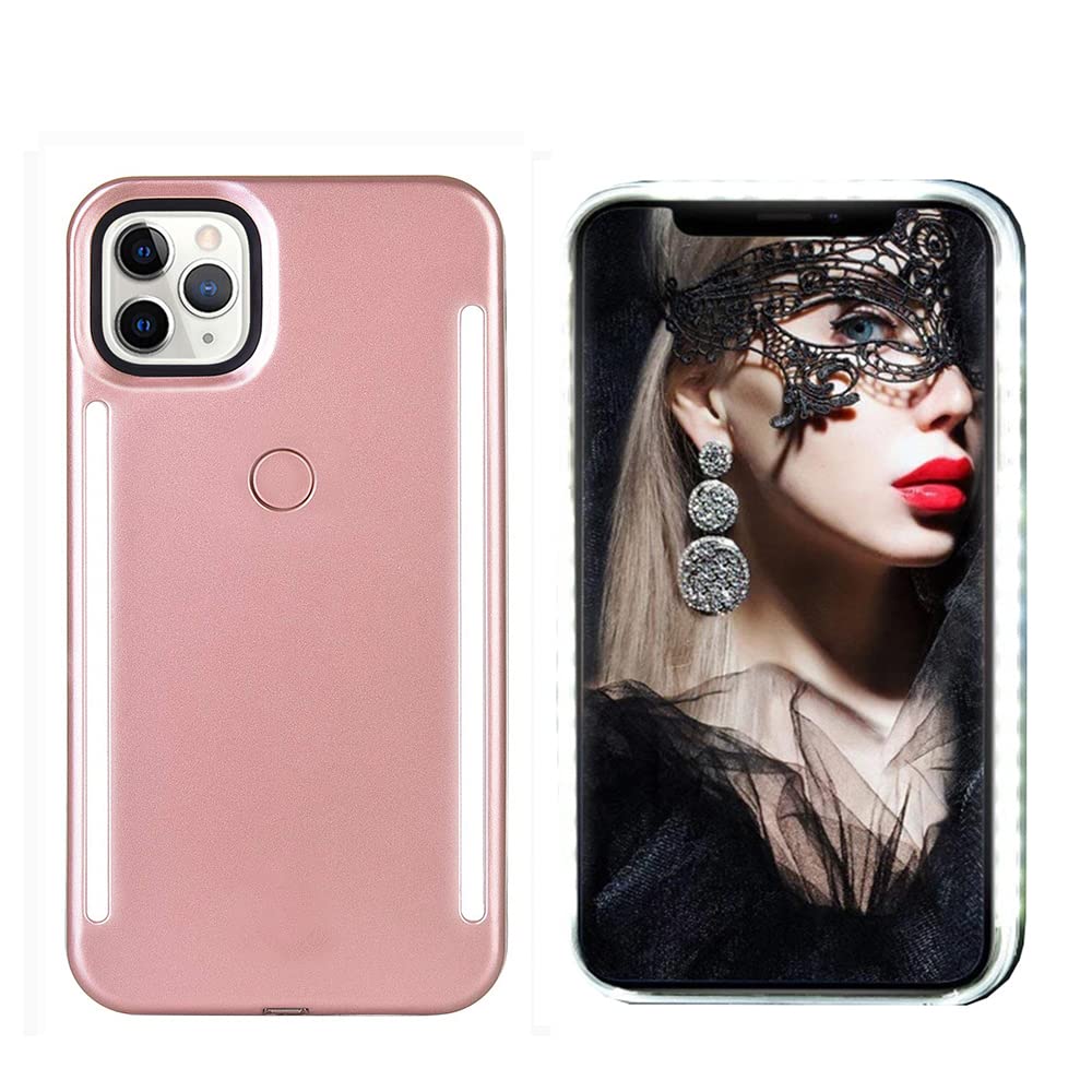 Gsrypc Front And Back Selfie Light Up Case Compatible With Iphone 13 Pro Max,Rechargeable High Brightness Luminous Led Flash Lig