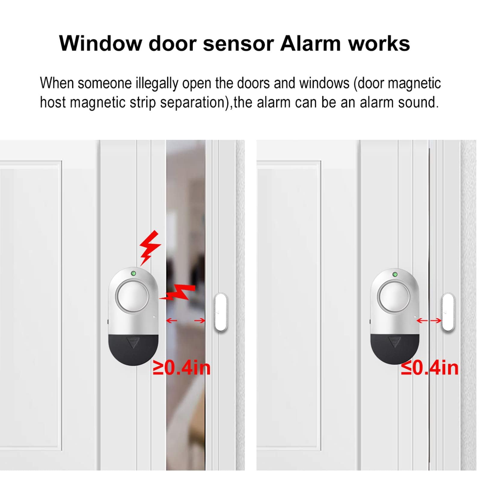 Window Alarm Sensors,120Db Door Alarms For Kids Safety, Door Chime, Burglar Alarm Window Alarms For Home