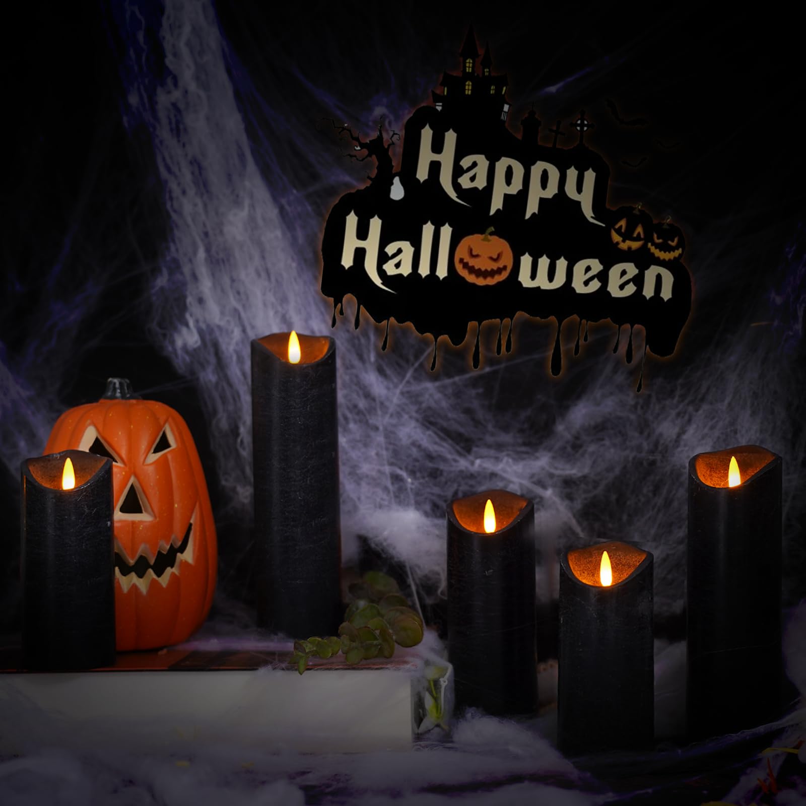 Nimiko Flickering Flameless Candles With Remote Control And Timer Set Of 5 Pc Real Wax Led Pillar Candles, Battery Operated Cand