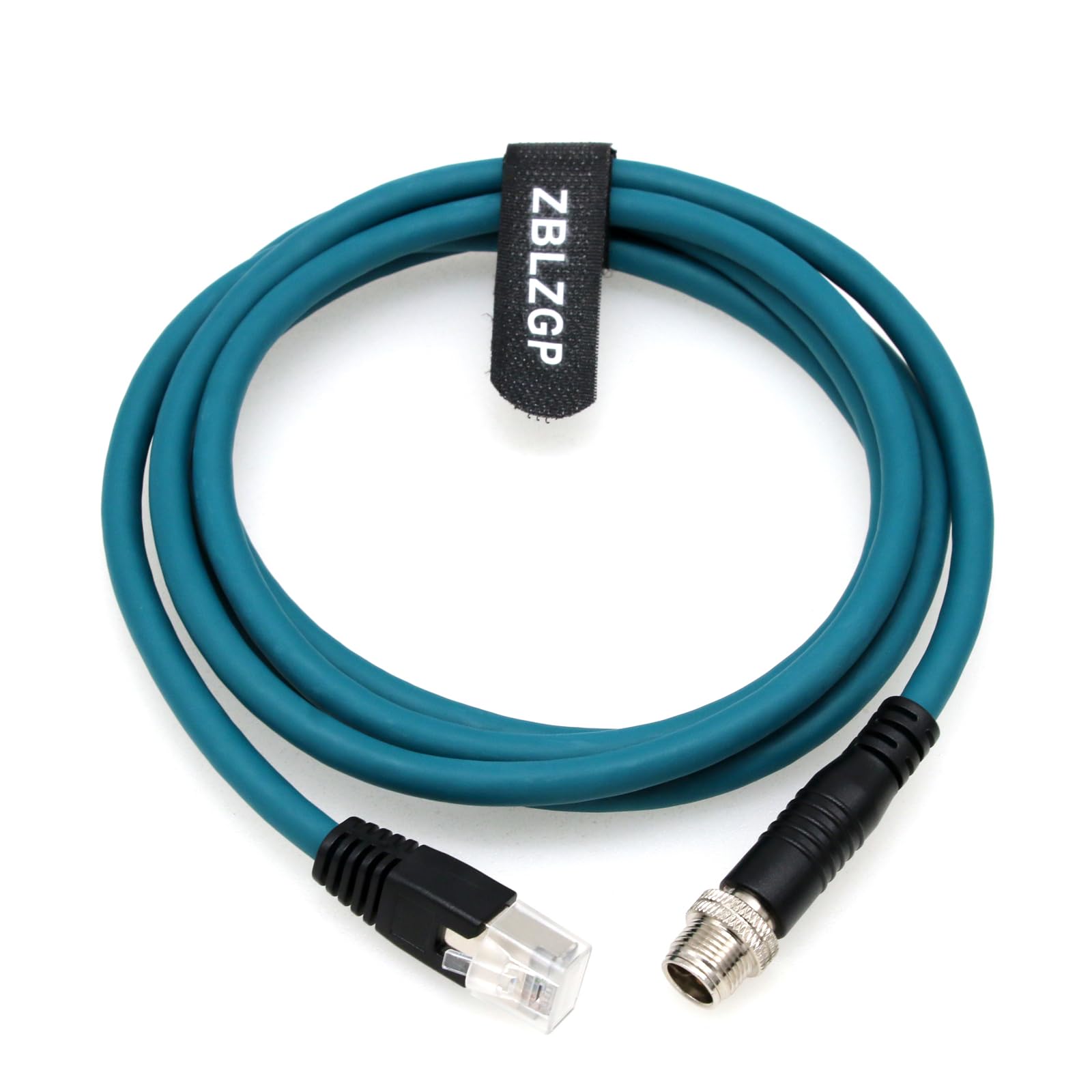 Zblzgp M12 Cat7E Ethernet Shielded Cable 8 Position X Code Male To Rj45 Gigabit Shielded Flexible For Cognex Industrial Camera C