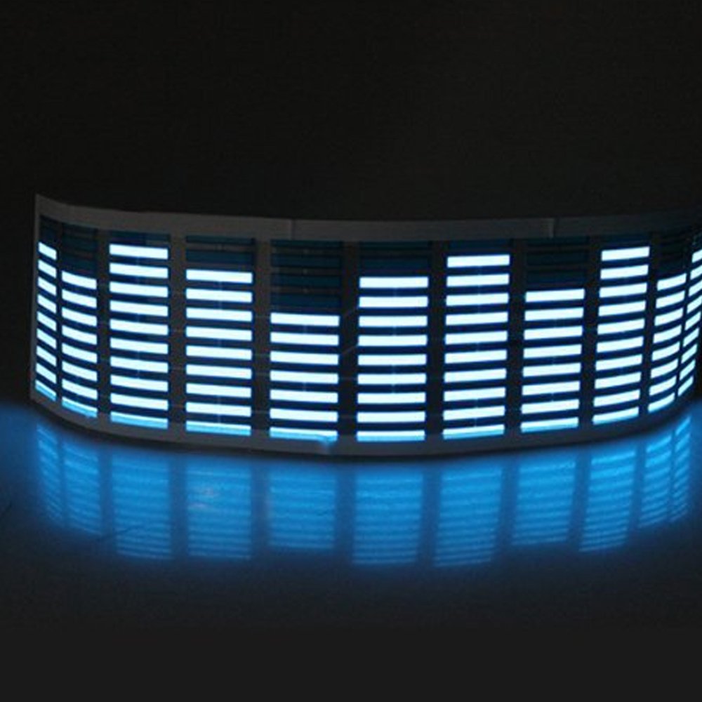 Esupport 45 X 11Cm Sound Music Activate Sensor Car Auto Sticker Led Light Equalizer Glow Blue