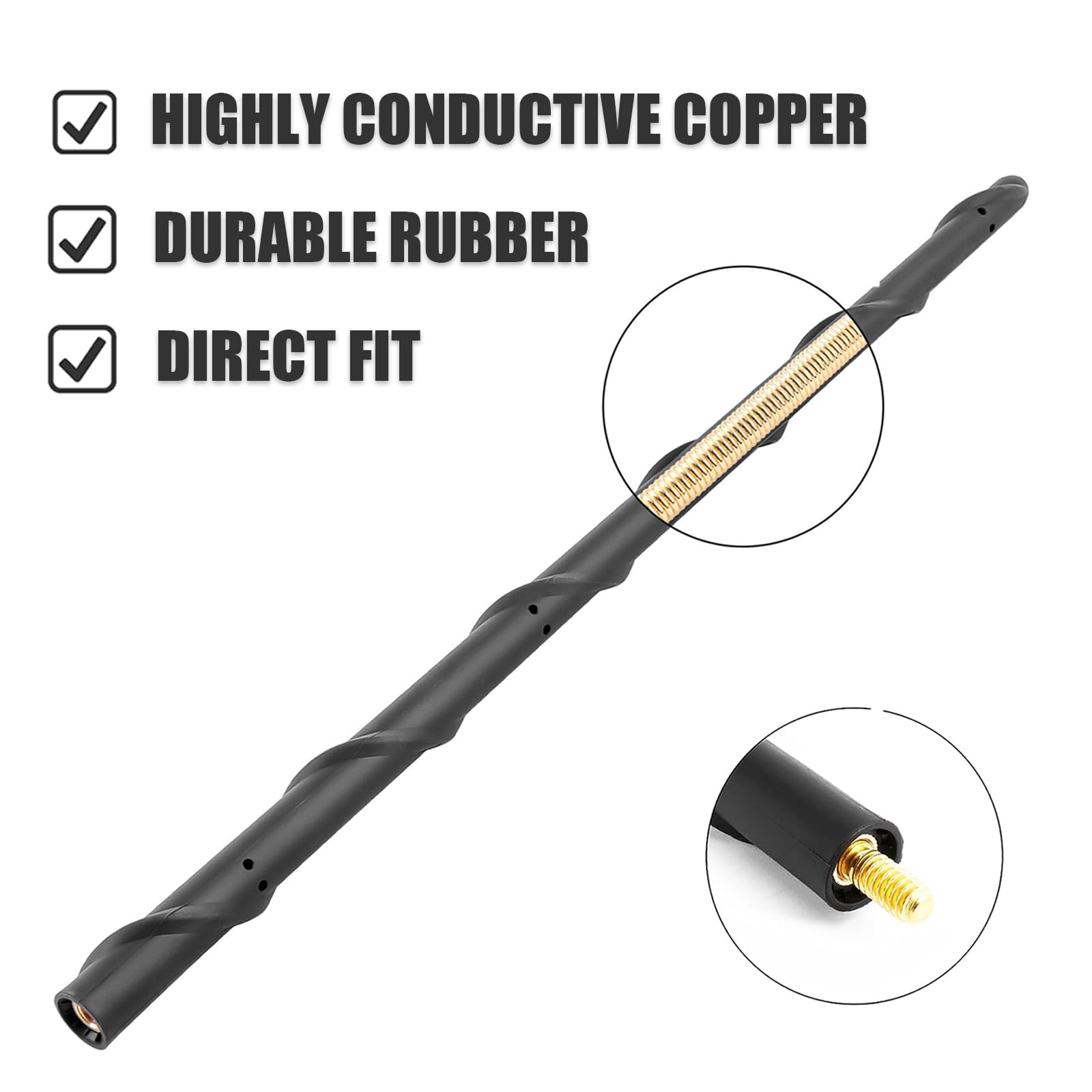 Car Antenna For Jeep Wrangler Gladiator 2007 2024 Jeep Antenna Replacement, 16 Inch Stubby Antenna Jeep Wrangler Glaidator Acces