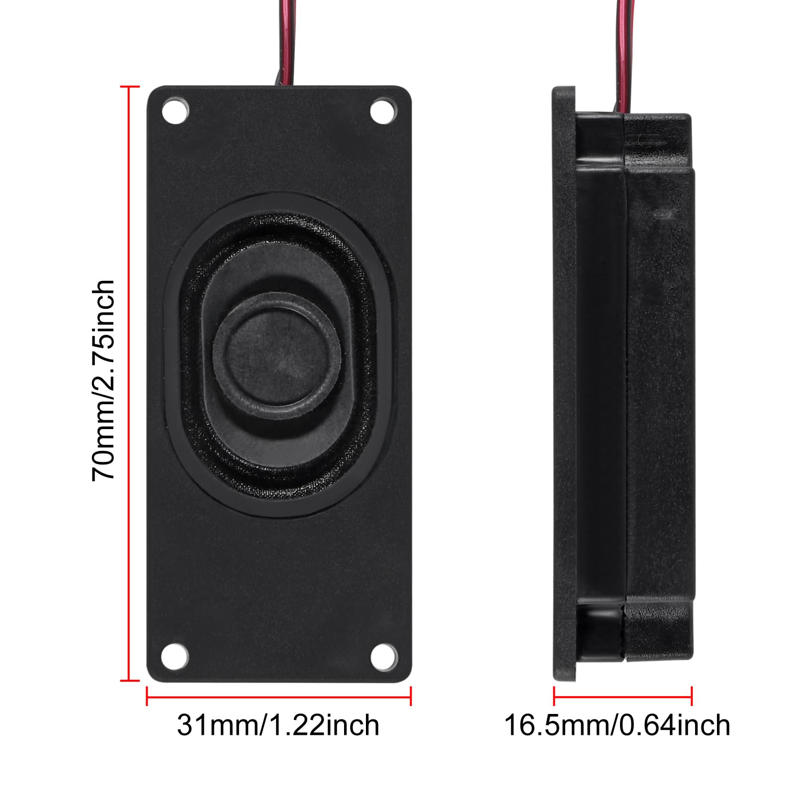 Aceirmc 4Pcs Speaker 3 Watt 8 Ohm Mini Speaker 8Ohm 3W Loundspeaker Micro Speaker For Arduino With Jst Ph2.0 Interface For Small Electronic Projects Advertising Machines Lcd Tv Monitors