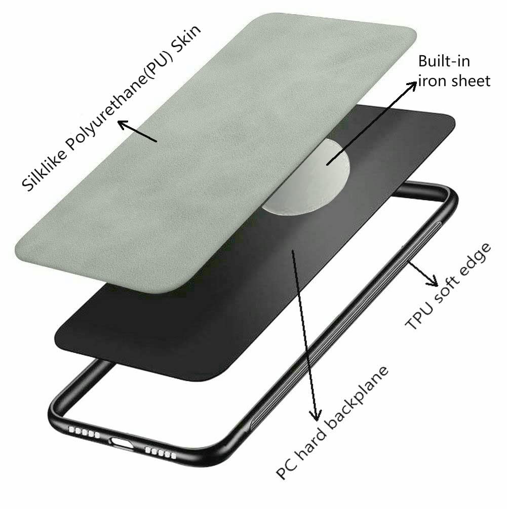 Kepuch Silklike Case For Samsung Galaxy Note 10+   Cover Bumper Built In Metal Plate For Samsung Galaxy Note 10+   Gray