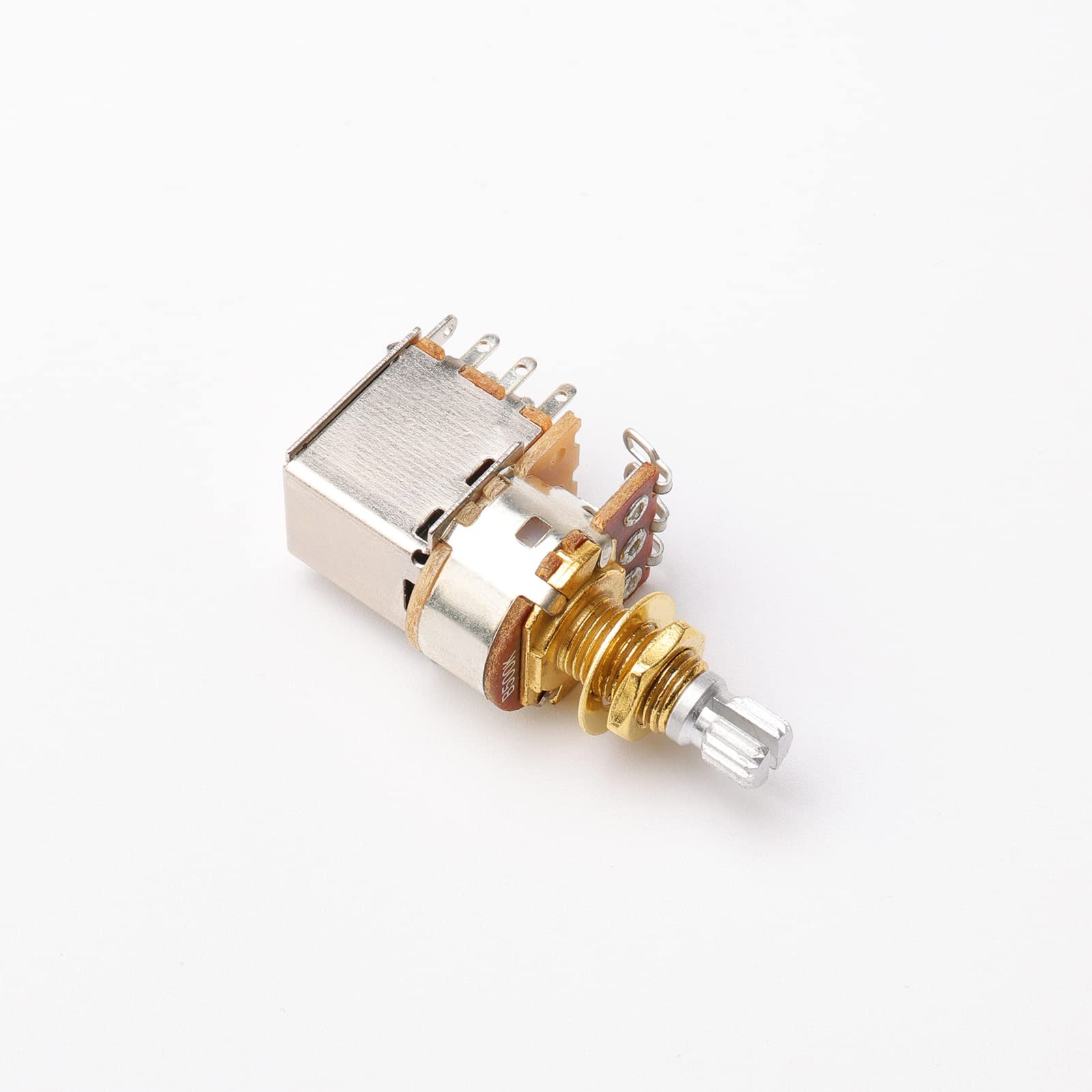 Gold Guitar Bass Push Pull Potentionmeter, B500K With Control Pot Potentiometer, Volume Tone Shaft Switch Pots (Pack Of 3)