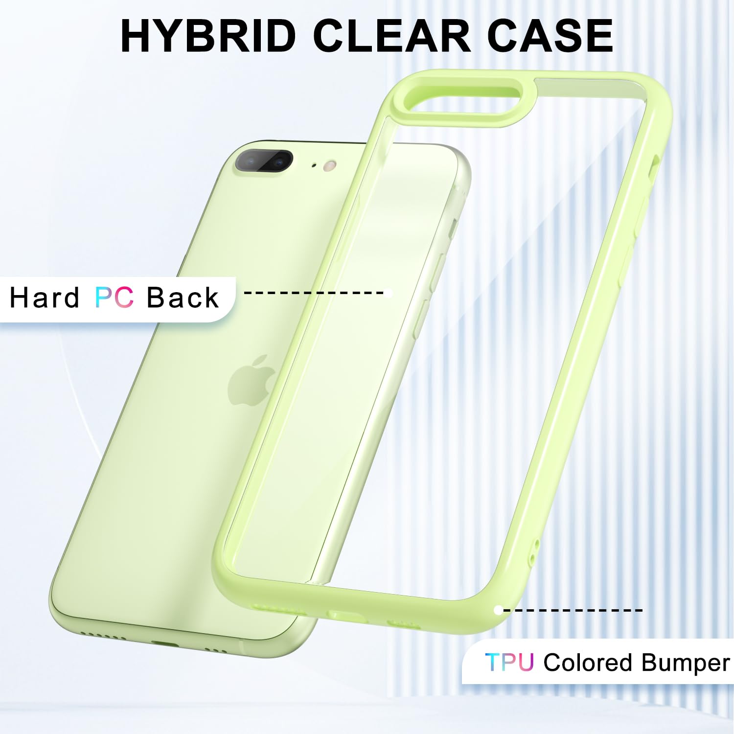 Loeoel For Iphone 7 Plus/ 8 Plus Case Clear, Transparent Hybrid 7/8 Plus Phone Case [Hard Plastic & Soft Silicone Bumper] Acryli