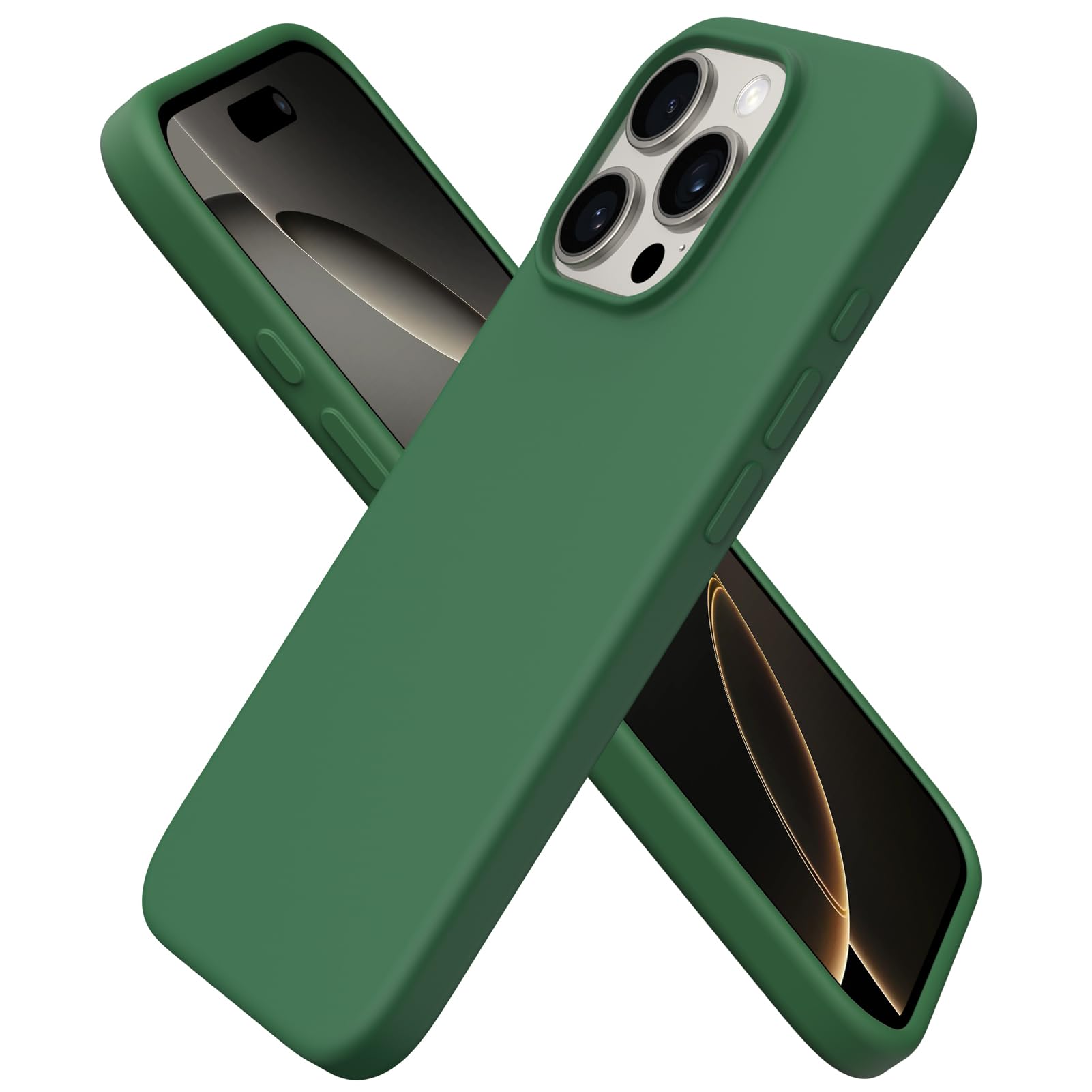 ORNARTO Compatible with iPhone 16 Pro Case 6.3 , Slim Liquid Silicone 3 Layers Soft Gel Rubber Shockproof Protective Case with A