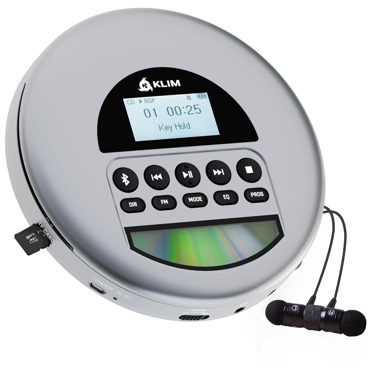 Klim Nomad   New Version   Portable Cd Player Walkman With Long Lasting Battery   With Headphones   Radio Fm   Compatible Mp3 Cd