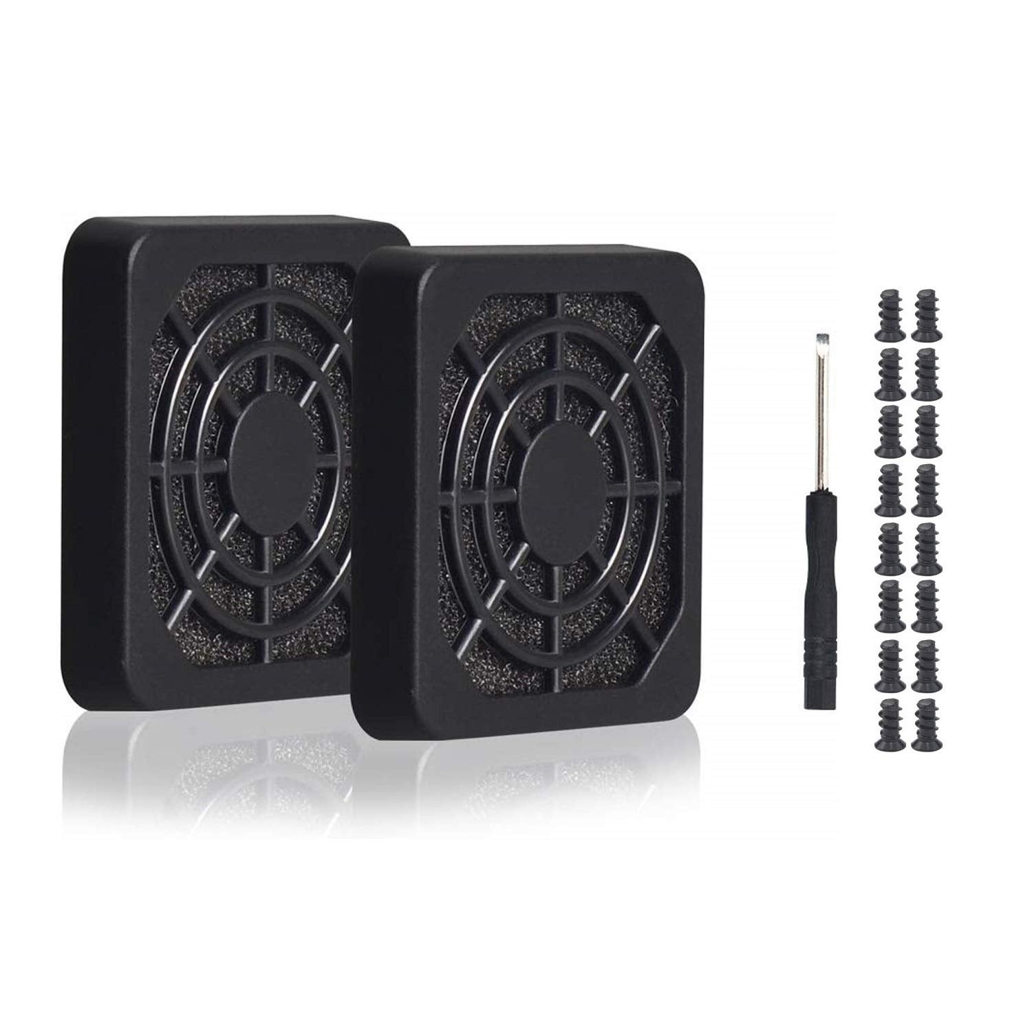 Easycargo 4Pcs 40Mm Fan Filter Grill Black With Screws (40Mm)