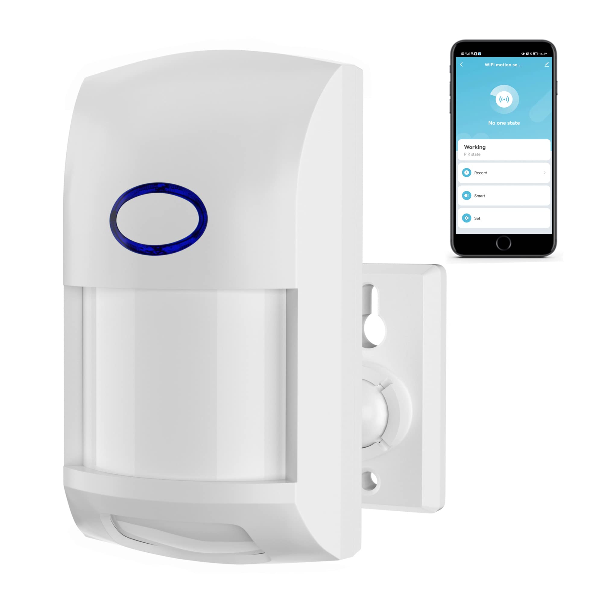 Wireless Smart Motion Sensor: PIR Motion Detector Alert, WiFi Infrared Home Security Alarm System, TUYA App Control, No Hub Requ