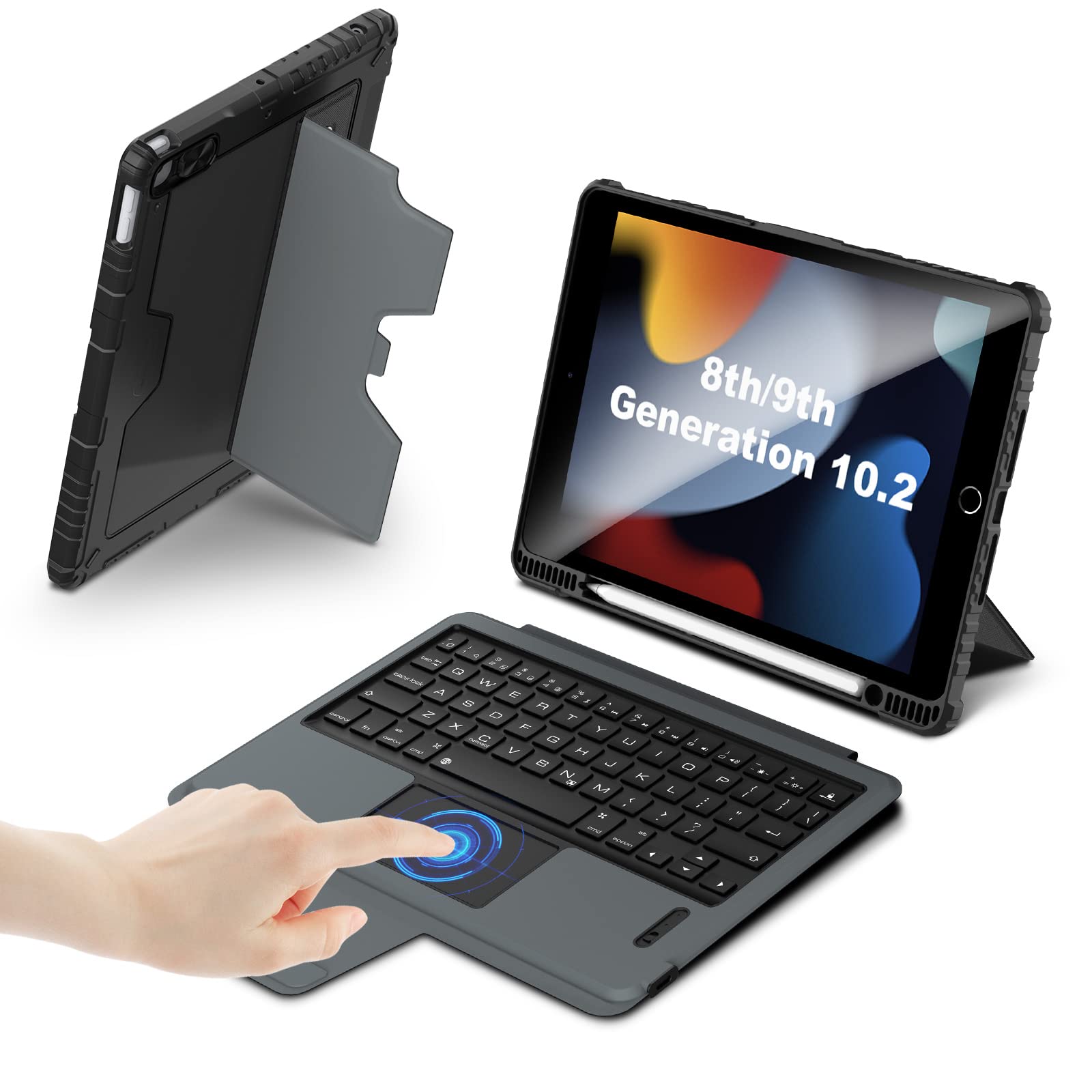 Nillkin Ipad 9Th Generation Case With Detachable Keyboard 10.2'', 2021, With Kickstand Pencil Holder, For Ipad 8Th Generation 20
