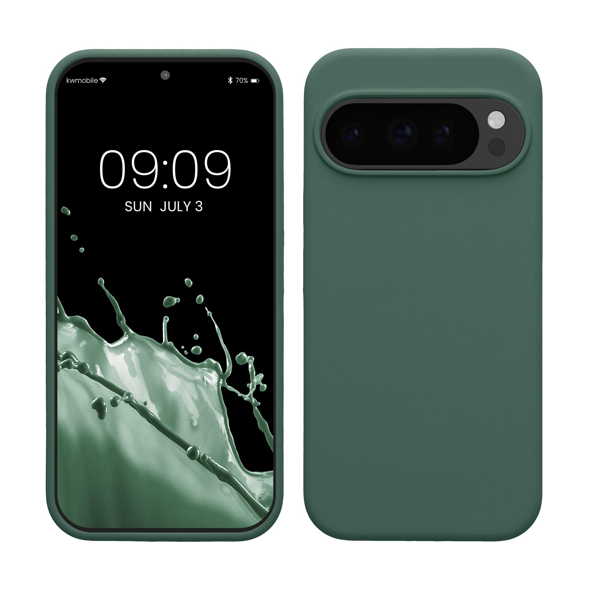kwmobile Case Compatible with Google Pixel 10 / Pixel 10 Pro Case - TPU Silicone Phone Cover with Soft Finish - Forest Green