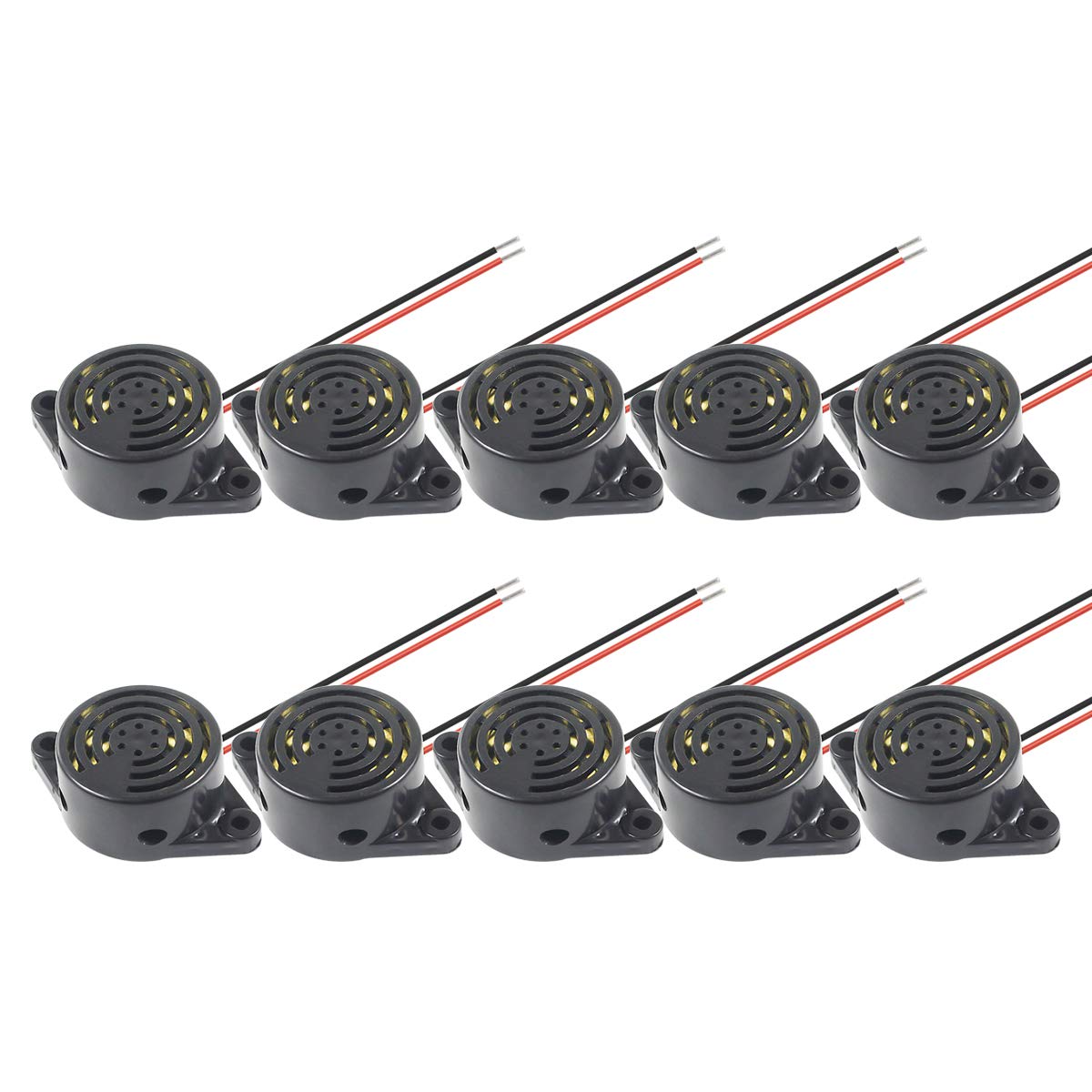 10Pcs Dc 3 24V 90Db Active Piezo Electronic Buzzer Beep Tone Alarm Ringer Continous Sound Black Sfm 27