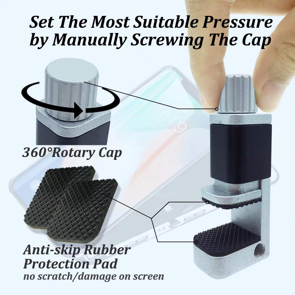 8Pcs Phone Screen Repair Clamp With Protective Rubber Pad, Not Scratch On Screen, Adjustable Fastening Clamp Clip Compatible Wit