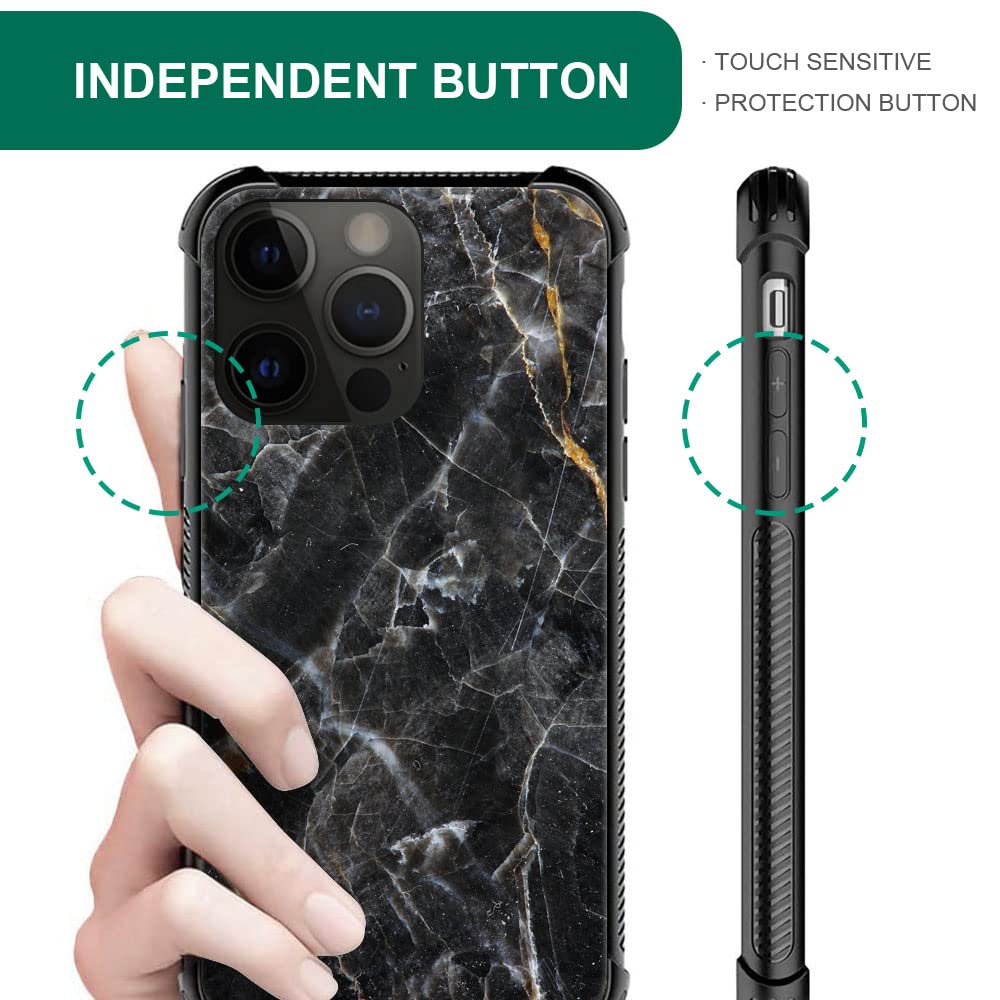 Djsok Compatible With Case For Iphone 14 Pro Max Case, Classic Black Natural Marble Pattern Iphone 14 Pro Max Case For Man Boy G