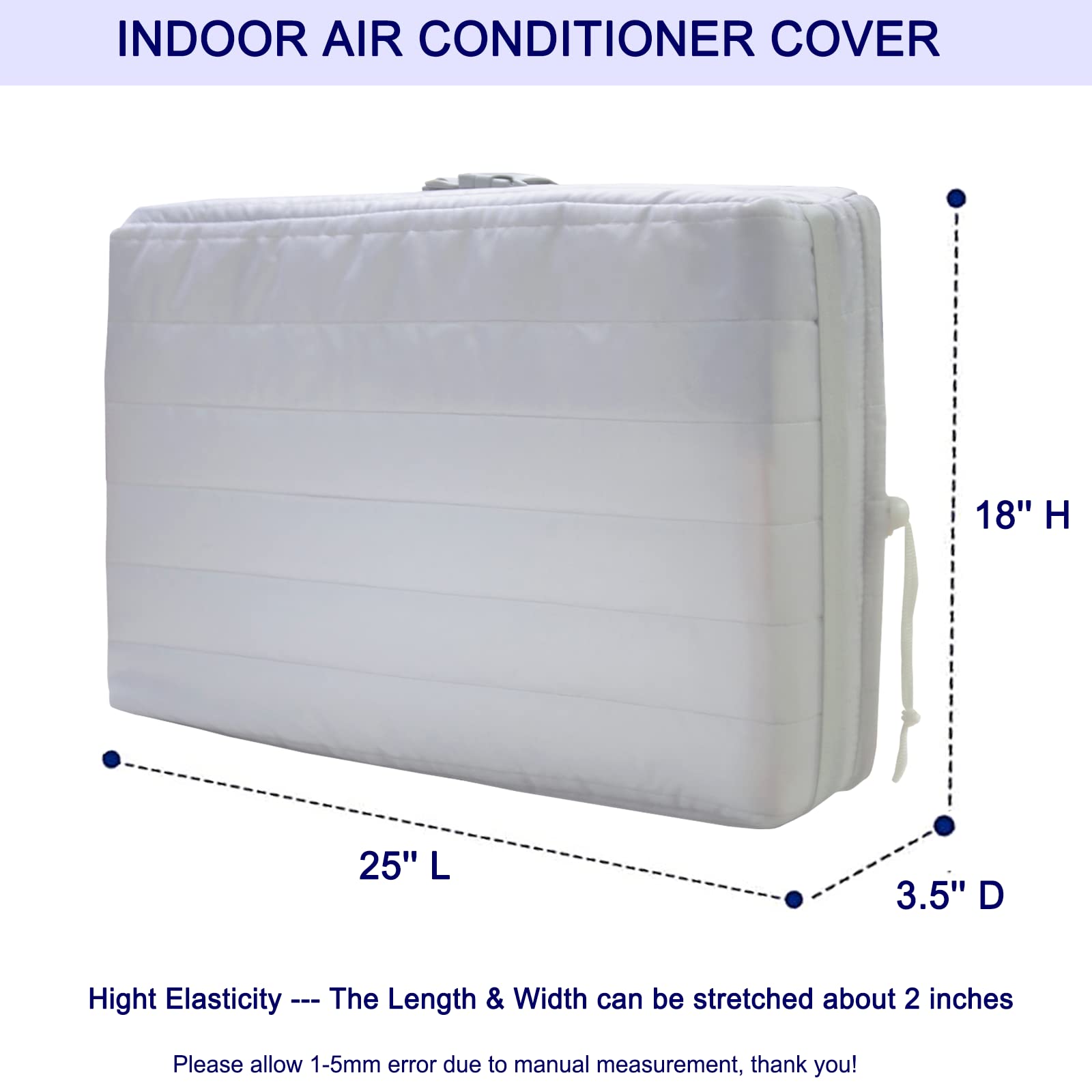 Indoor Air Conditioner Cover For Window Units, Inside Window Ac Cover For Winter, Fits Up To 25''X 18'' X 3.5''(Light Gray)