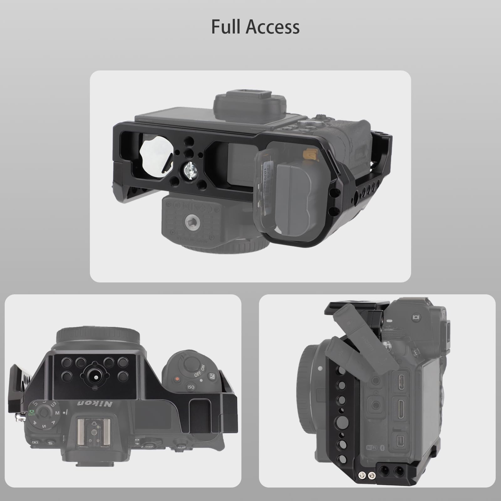 Camera Full Cage For Nikon Z6Ii Z7Ii Z6 Z7 Z6Ii Z7Ii Mirrorless,Extension Mount Microphone Fill Light Bracket Filming Accessorie