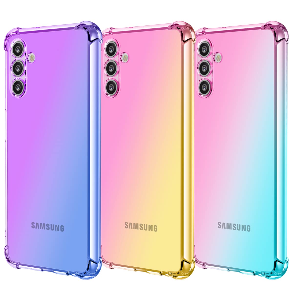 Osophter Samsung Galaxy A13 5G Cell Phone Case TPU Polycarbonate Reinforced Corners Shock-Absorption Pink Teal