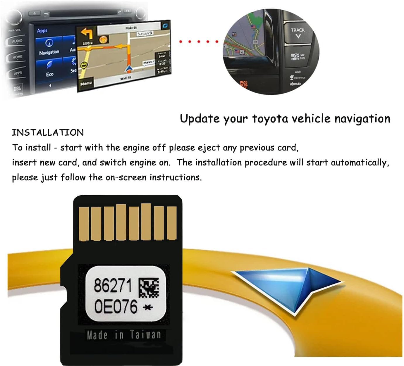 Thcbme 2024 Navigation Sd Card Compatible With 4 Runner Map Updated | Usa Canada | 86271 0E076