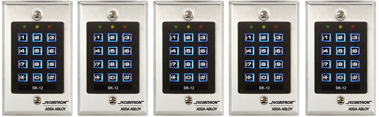 Securitron Single Gang Digital Keypad System with Illuminated Keys, 99 User Code Capability