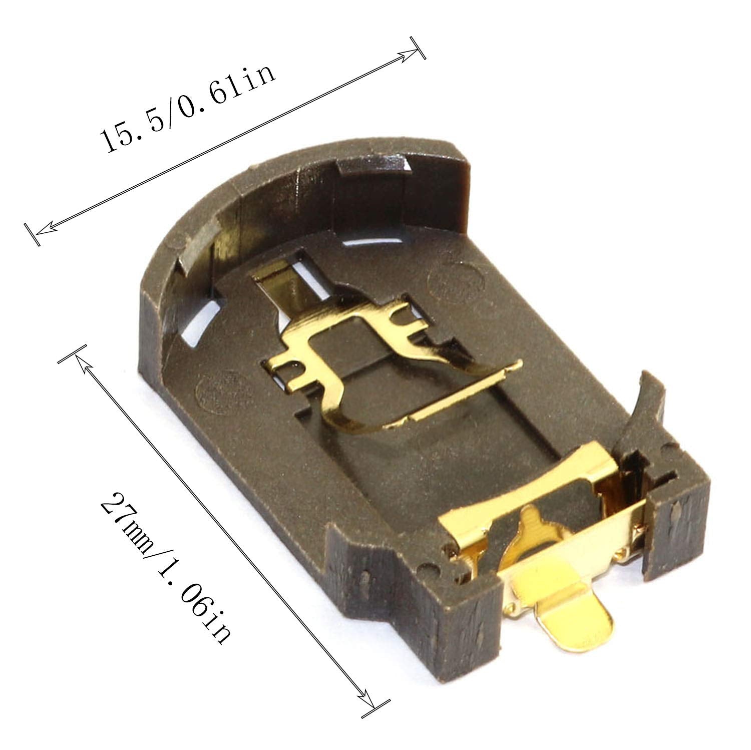 Ruiling 10 Pack Cr2032 Button Cell Battery Socket Case Bs 8 Gold Plated Battery Holder For Smd Smt 3V