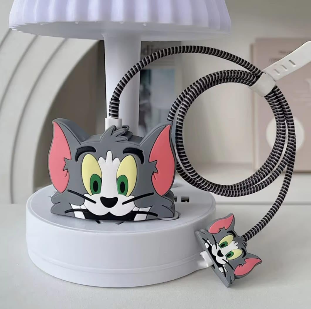 EDNITA Cable Protector with 3D Cute Pattern for iPhone Charger only 18W & 20W | Data Line Wire Saver Charging Cable Charger Prot