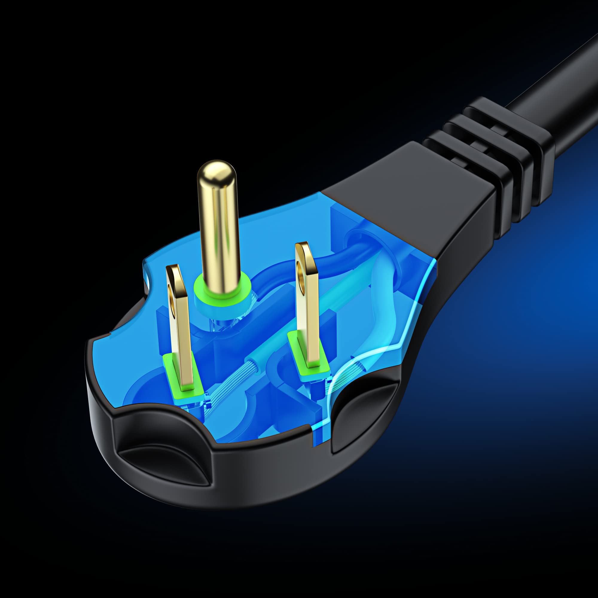 Maximm Flat Plug Extension Cord 15 Ft With Slim Space Saving Plug Design, Low Profile Extension Cord 14Awg (Black)