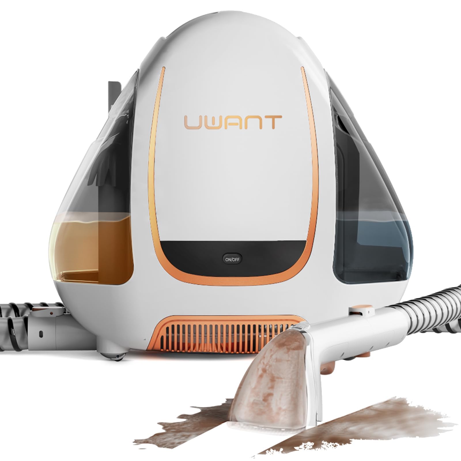 Uwant Portable Carpet & Upholstery Cleaner Machine, 12Kpa Strong Suction Small Handheld Cleaner, Lightweight Shampooer For Car,