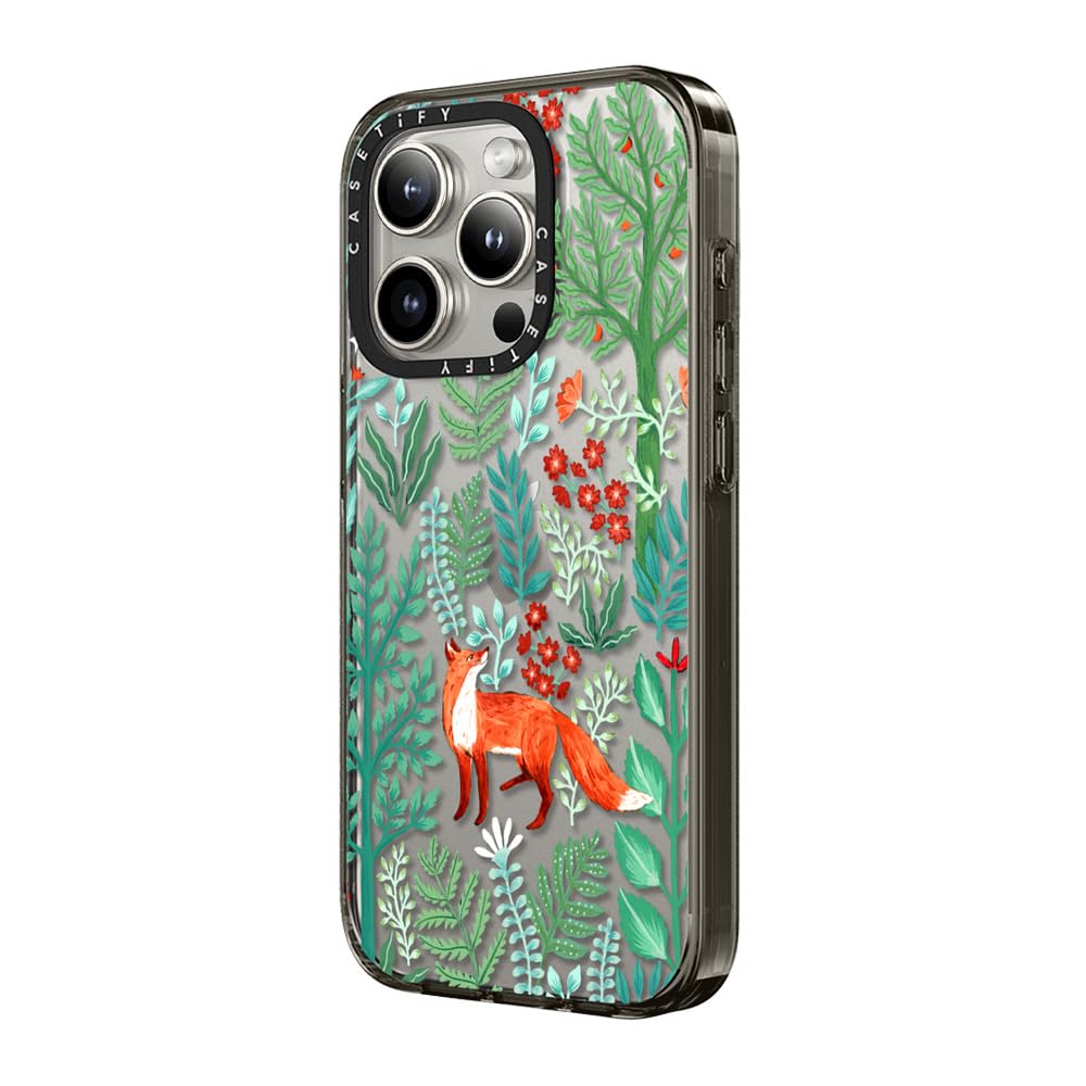 Casetify Compact Case For Iphone 15 Pro Max [2X Military Grade Drop Tested / 4Ft Drop Protection]   Fox In The Woods   Clear Bla