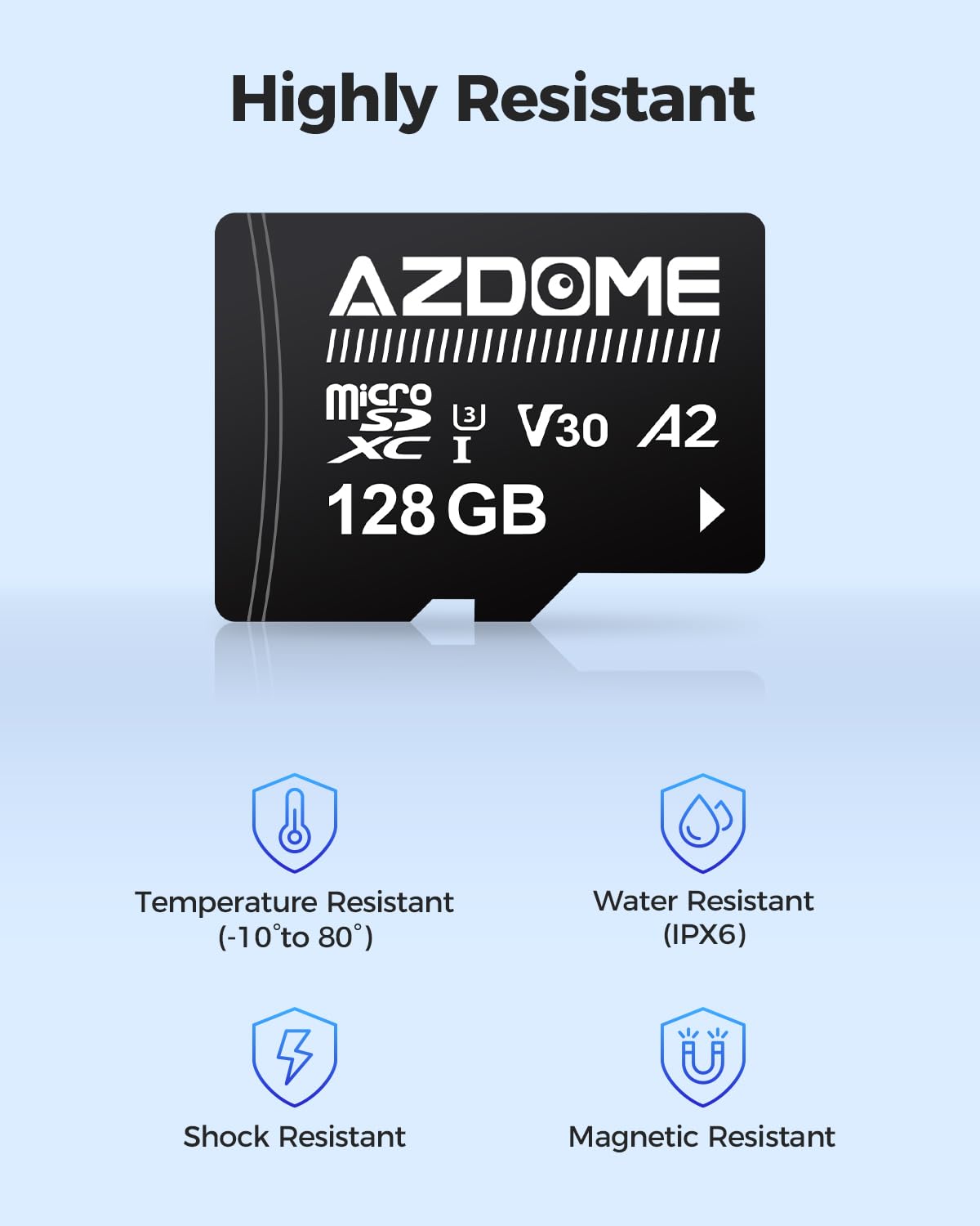 Azdome 128Gb Micro Sd Card Microsdxc Memory Card For Azdome M550 Gs63H Pro M63 M300 M300S M27 M17 M01 Pro Pg19X Dash Cam Full Hd