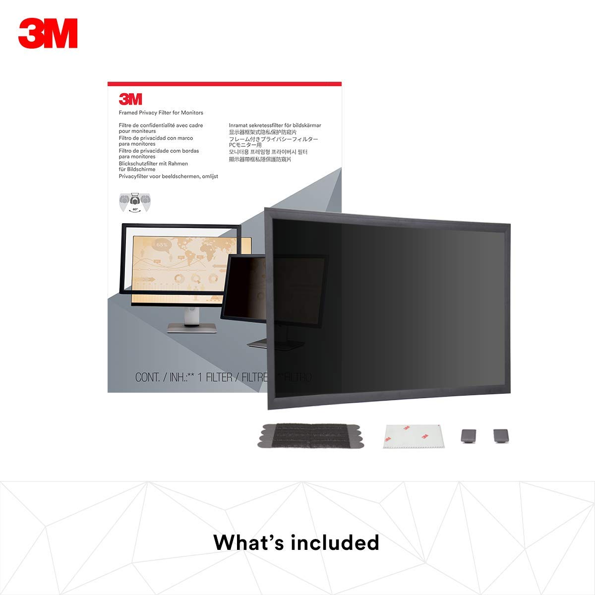3M Framed Privacy Filter For 17 In. Standard Monitor, Pf170C4F