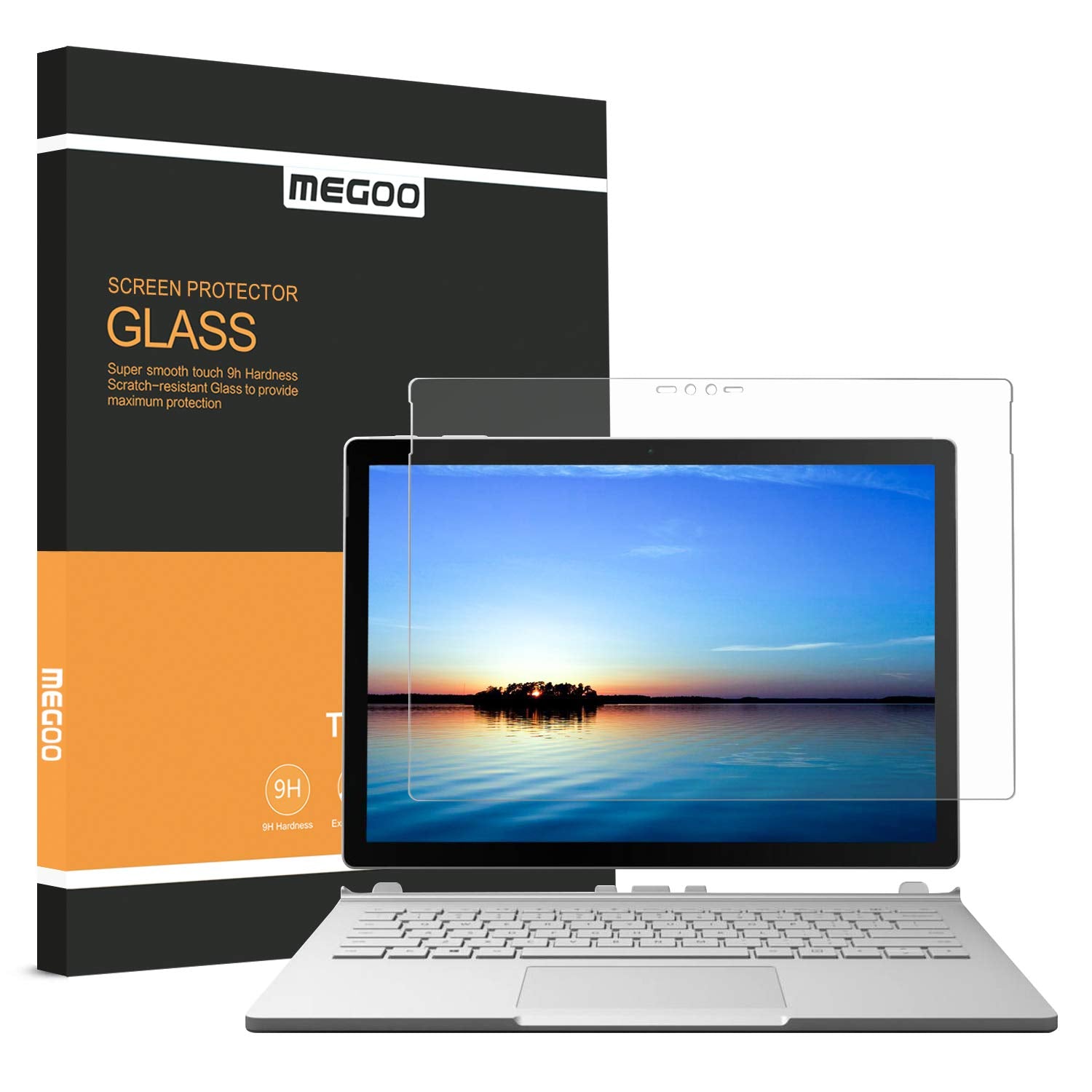 Megoo Screen Protector For Surface Book 2 13.5 Inch, Tempered Glass/Easy Installation/Scratch Resistant, Compatible For Microsof