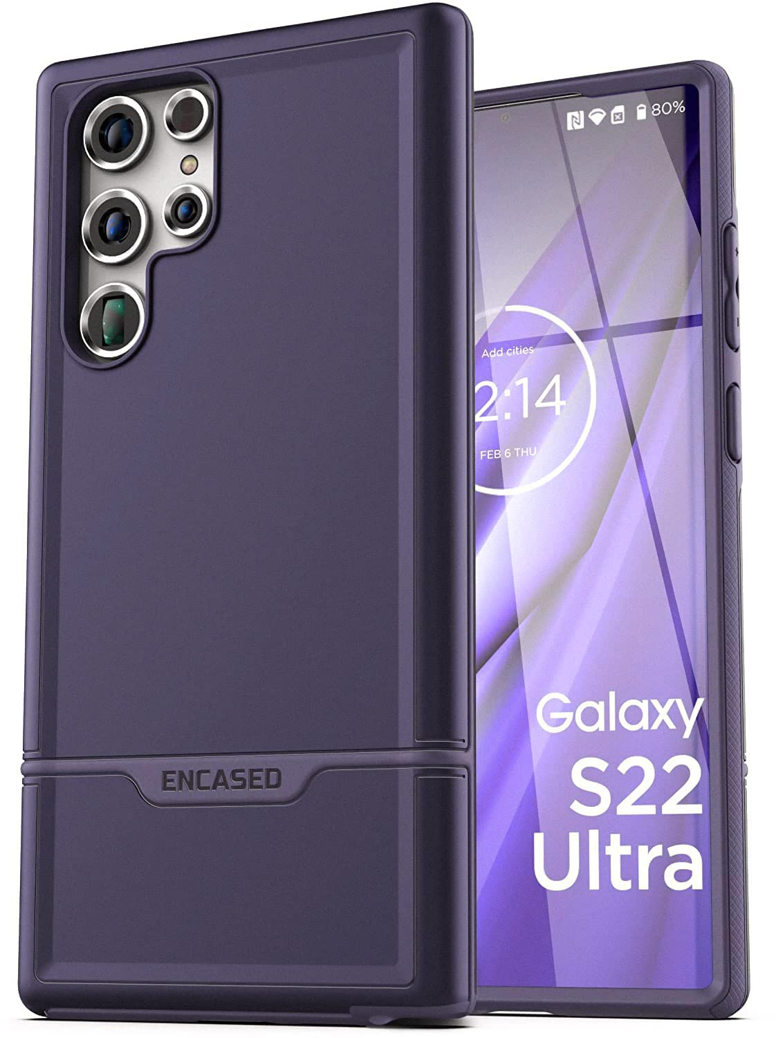 ENCASED Protective Hybrid Case for Samsung Galaxy S22 Ultra (Rebel Series) - Purple