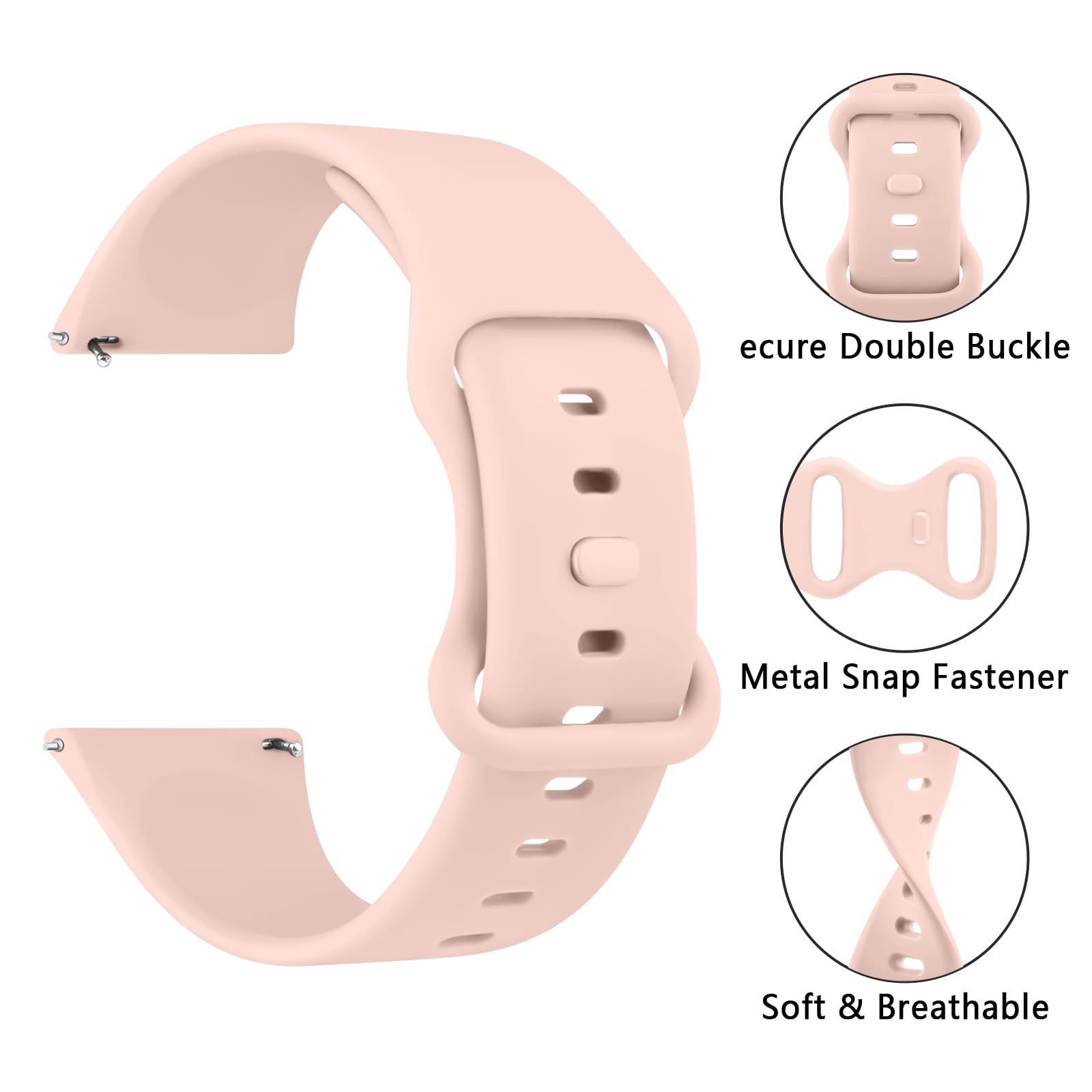Replacement Band For Amazfit Gtr 4 / Gtr 3 Pro/Gtr 3 / Gtr 2E / Gtr 2 / Gtr 47Mm / Amazfit Bip 5 Smart Watch, 22Mm Soft Silicone