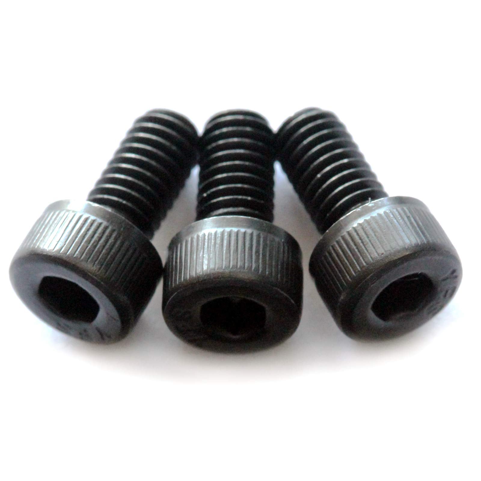 Class 12.9 Black Alloy Steel Screws (3) - Floyd Rose Style Guitar Locking Nut Screws Set - MonsterBolts (Qty 3, Black)