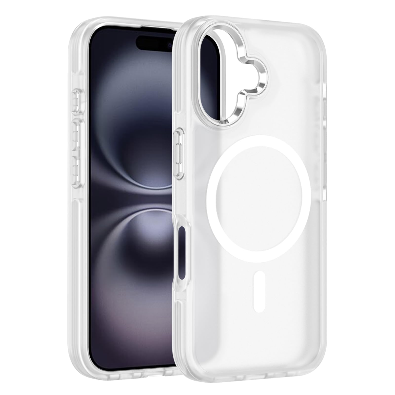 Pinlisheng 2024 New Magnetic For 16 Case,Military Grade 3 In 1 Heavy Duty Shockproof Case   White