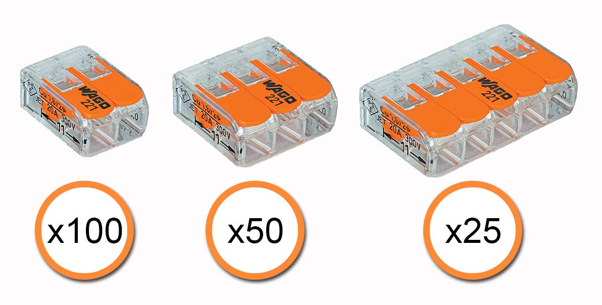 Wago 221 Lever Nuts 175Pc Wire Connector Assortment Pack