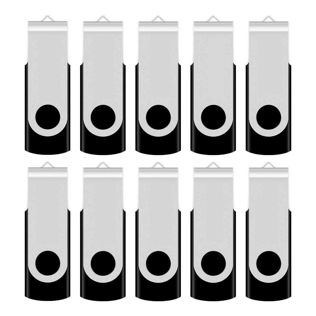 Aiibe 50Pcs 16Gb Flash Drives Bulk 16Gb Usb Flash Drive 50 Pack 16Gb 16G Usb 2.0 Thumb Drive Blank Usb Drives Zip Dirves 16Gb Wholesale, Black