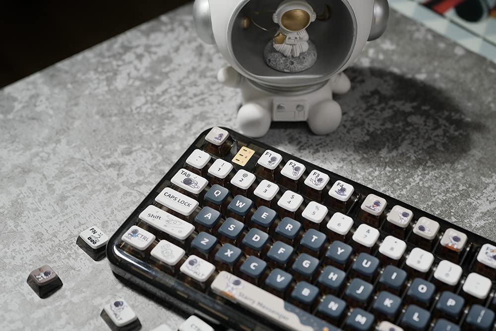 Pbt Pudding Keycaps, Astronaut Theme Keycaps, 117Keys Sublimation Keycap Set, Asa Profile Custom Keycaps For Cherry Gateron Mx S