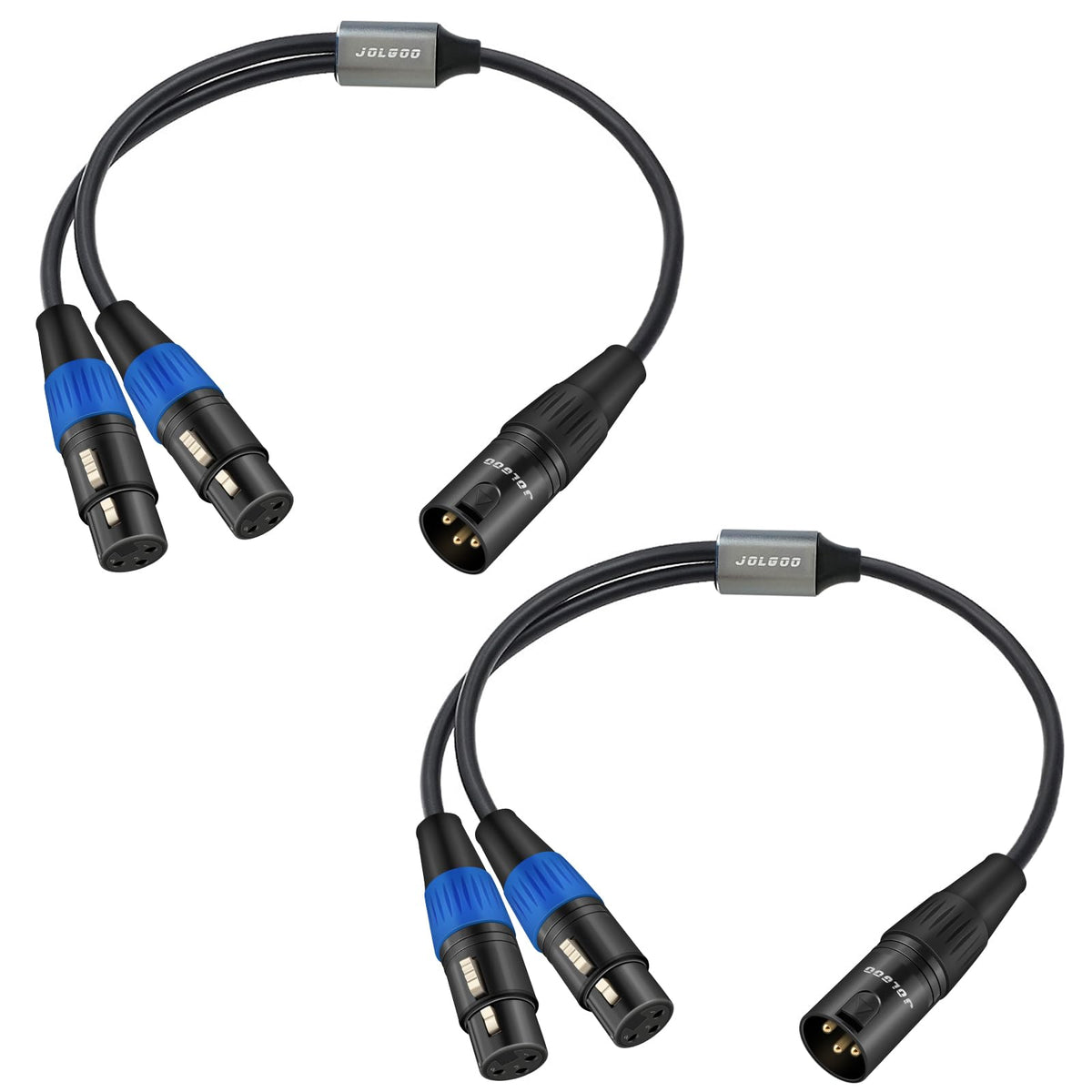 Jolgoo Xlr Splitter Cable, Dual Xlr Female To Xlr Male Y Splitter Microphone Cable, Xlr 2 Female To 1 Male Cable, 1.6 Feet 2Pack