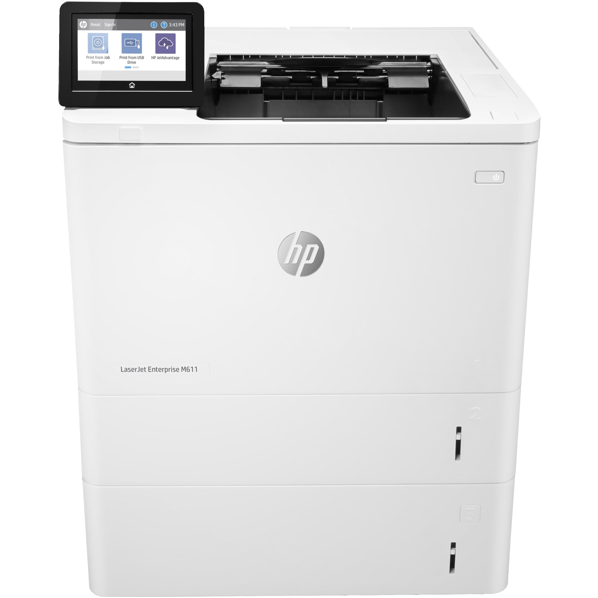 HP LaserJet Enterprise M611x Black and White Printer with built-in Ethernet, 2-sided printing & extra paper tray (7PS85A) White